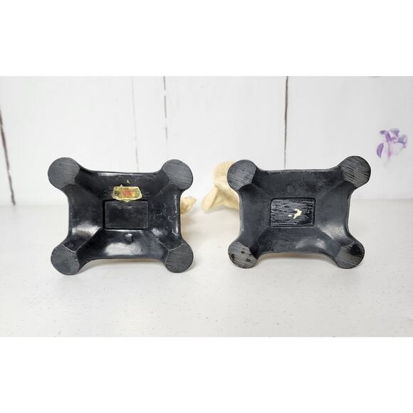 Vintage Santini Asian Imperial Couple Floral Fruit Alabaster Sculptures - Picture 10 of 13